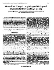 Generalized Unequal Length Lapped Orthogonal Transform for Subband Image Coding