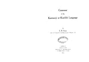 Grammar of Kurmanji or Kurdish Language