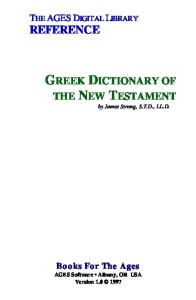 Greek Dictionary of the New Testament
