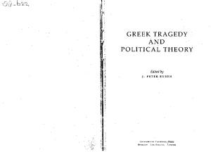 Greek Tragedy and Political Theory