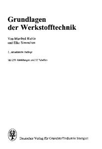 Grundlagen der Werkstofftechnik 2. Auflage