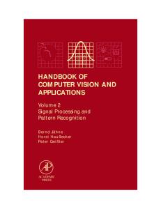 Handbook of Computer Vision and Applications, V2