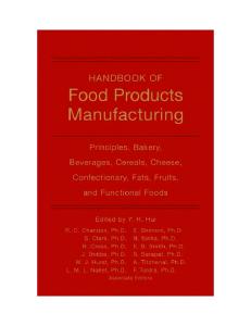 Handbook of food products manufacturing