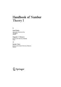 Handbook of number theory
