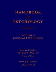 Handbook of psychology. Clinical psychology