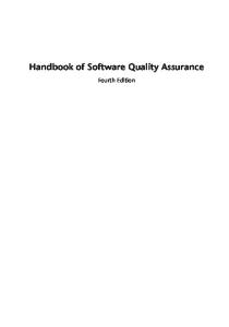 Handbook of Software Quality Assurance