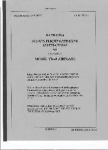 Handbook pilots flight operating instructions for USAF series model YB-49 airplane