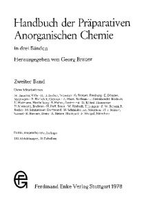 Handbuch der Präparativen Anorganischen Chemie, 3. Auflage, Band II