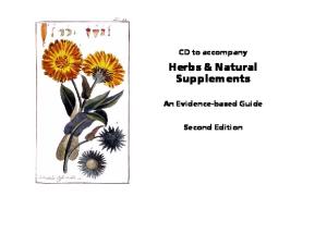 Herbs and natural supplements An evidence-based guide