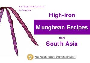 High-Iron Mungbean Recipes For South India