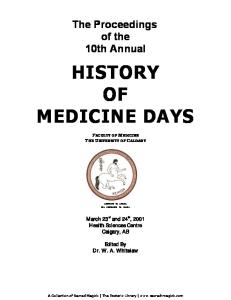 History Of Medicine Days