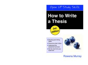 How to Write a Thesis, 3rd Edition