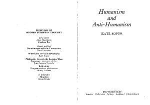Humanism and Anti-Humanism