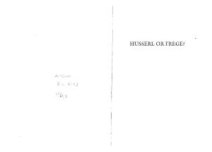 Husserl or Frege?: Meaning, Objectivity, and Mathematics
