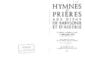 Hymnes et prières aux dieux de Babylonie et d'Assyrie