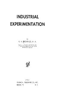 Industrial Experimentation