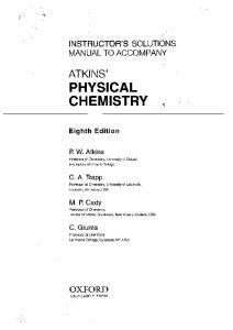Instructor's Solutions Manual to Accompany '' Atkins' Physical Chemistry ''