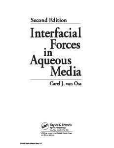 Interfacial Forces in Aqueous Media, Second Edition