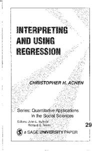 Interpreting and Using Regression (Quantitative Applications in the Social Sciences)