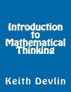 Introduction to mathematical thinking