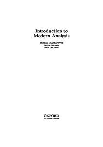 Introduction to modern analysis