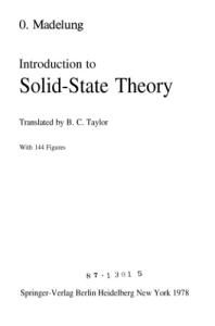 Introduction to Solid-State Theory (Springer Series in Solid-State Sciences)
