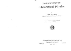 Introduction to theoretical physics