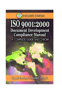 Iso 9001: 2000 Document Development Compliance Manual: A Complete Guide and CD-ROM