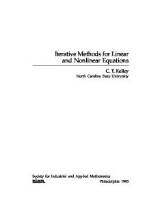 Iterative Methods for Solving Linear and Nonlinear Equations