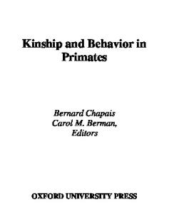 Kinship and Behavior in Primates