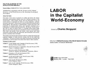 Labor in the Capitalist World-Economy (Political Economy of the World-System Annuals)