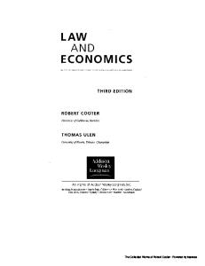 Law and Economics (3rd Edition)