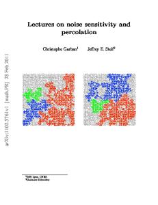 Lectures on Noise Sensitivity and Percolation
