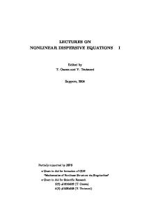 Lectures on Nonlinear Dispersive Equations