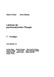 Lehrbuch der psychoanalytischen Therapie, Band 1: Grundlagen 2. Auflage