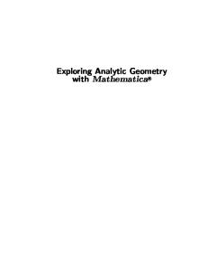 Linear Algebra Exploring Analytic Geometry with Mathematica