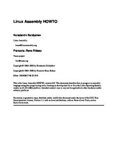 Linux assembly HOWTO