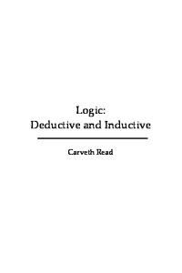 Logic: Deductive and Inductive