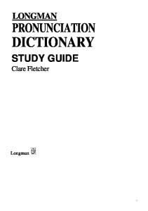 Longman Pronunciation Dictionary: Study Guide