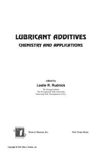 Lubricant Additives - Chemistry and Applications