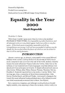 Mack Reynolds - Equality in the Year 2000