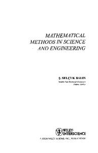 Mathematical Methods In Science And Engineering