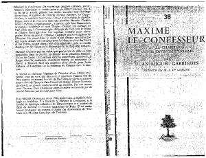 Maxime le Confesseur. La charité, avenir divin de l'homme, 1976 (Maximus the Confessor)
