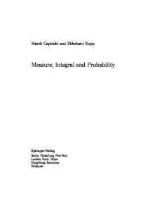 Measure, Integral and Probability