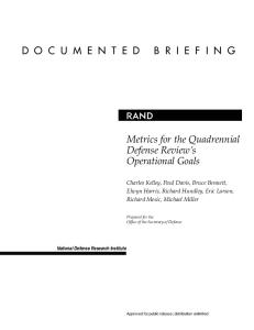 Metrics for the Quadrennial Defense Review's Operational Goals