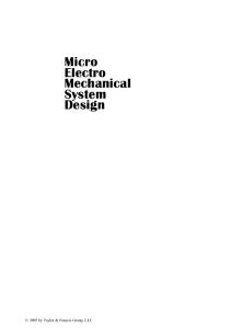 Micro Electro Mechanical System Design