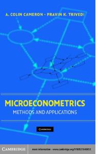 Microeconometrics - Methods and Applications