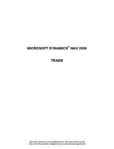 Microsoft Dynamics® NAV 2009 Trade