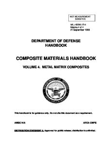 Military Handbook - MIL-HDBK-17-4A: Composite Materials Handbook, Volume 4 - Metal Matrix Composites