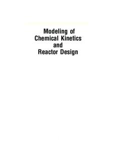 Modeling of chemical kinetics and reactor design
